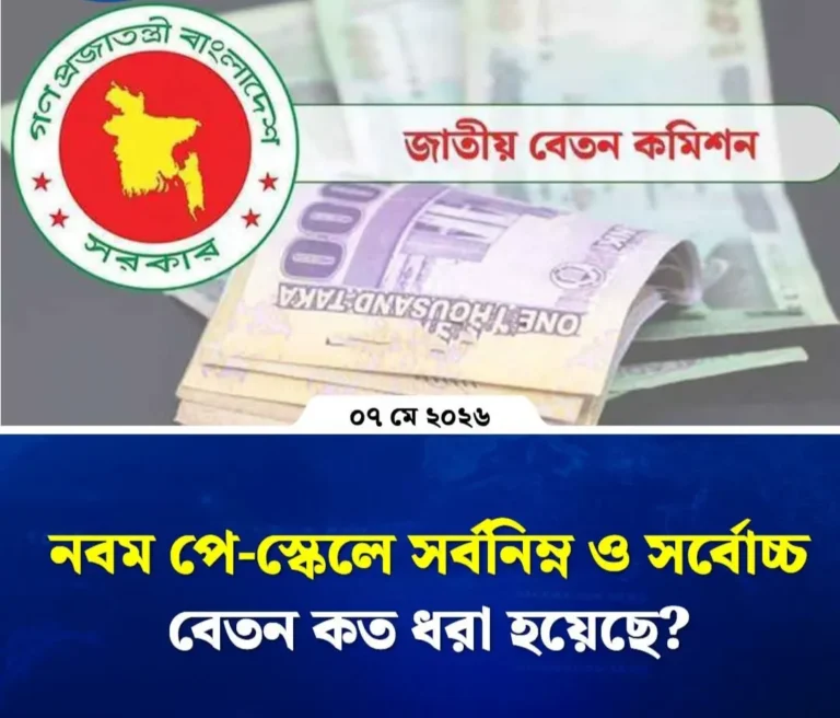 নবম পে স্কেলের সর্বোচ্চ এবং সর্বনিম্ন বেতন কত ধারা রয়েছে